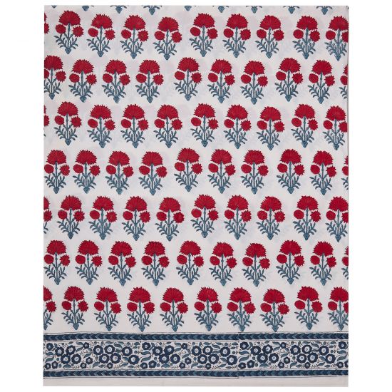 Hana Flat and Fitted Sheets - Red/Teal